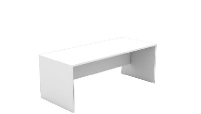 om rectangular open desk - 1500/1800 mm wide - white