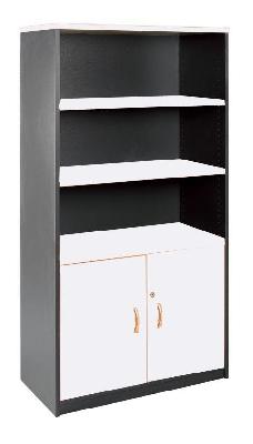 om half door cabinet 900 x 450 x 1800mm white/charcoal 