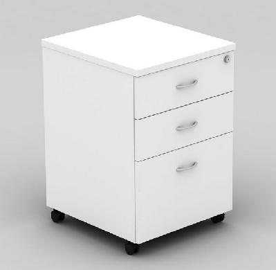 om mobile pedestal 3-drawer lockable 468 x 510 x 685mm white