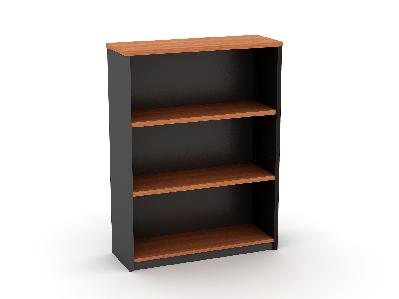 om open bookcase 900 x 320 x 1200mm cherry/charcoal 