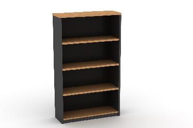 om open bookcase 900 x 320 x 1500mm beech/charcoal 