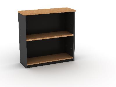 om open bookcase 900 x 320 x 900mm beech/charcoal 