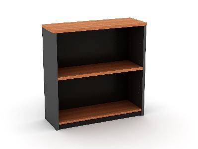 om open bookcase 900 x 320 x 900mm cherry/charcoal 