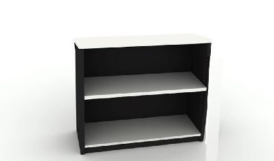 om open bookcase 900 x 320 x 900mm white/charcoal 