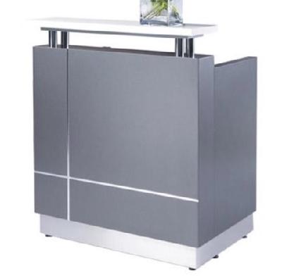 receptionist reception counter - 880mm w - metallic grey 
