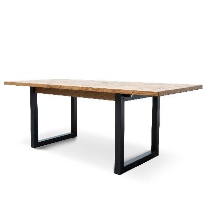 percy 4-6 seater extendable dining table - european knotty oak and peppercorn