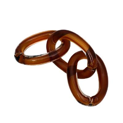 marzen handmade glass three ring - tea color 