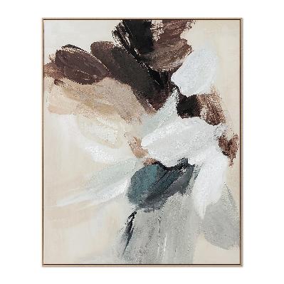 ecru horizon 150 x 120cm framed canvas - natural