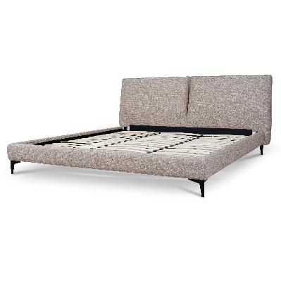 celeste fabric king bed frame - stonish beige