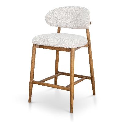 heizer 65cm coastal beige bar stool - dark natural