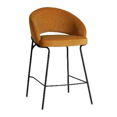 rabi black bar stool - orange gold seat