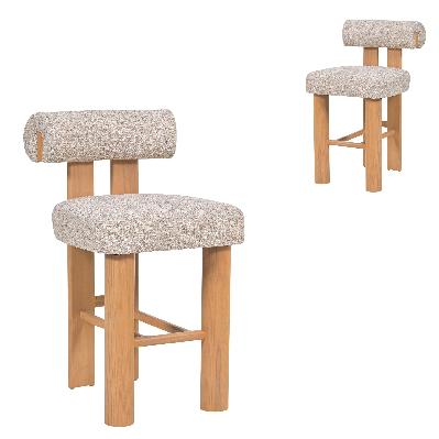 set of 2 - remy natural barstool - pale beige