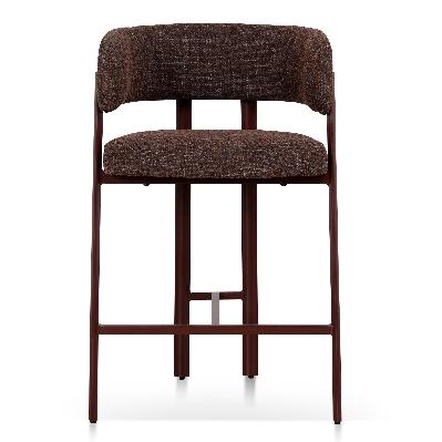 set of 2 - elvika red barstool - moss brown