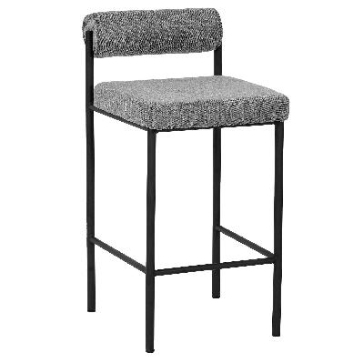 set of 2 - shaffer 65cm fabric bar stool - grey 