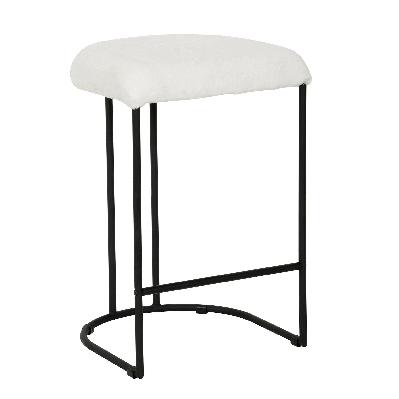 set of 2 - galvan 65cm bar stool - ivory white rabbit 
