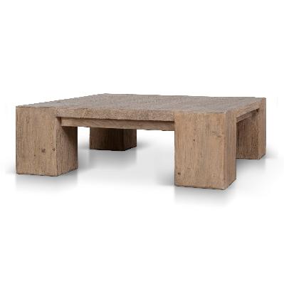mirka 1.1m elm square coffee table - natural
