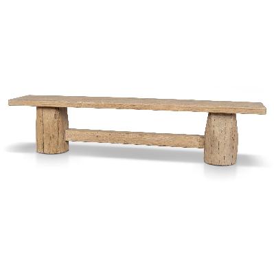 josif 2.06m elm bench - natural 