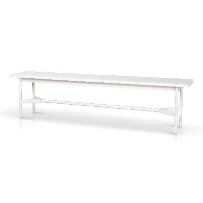 veronica 1.8m wooden bench - full white 