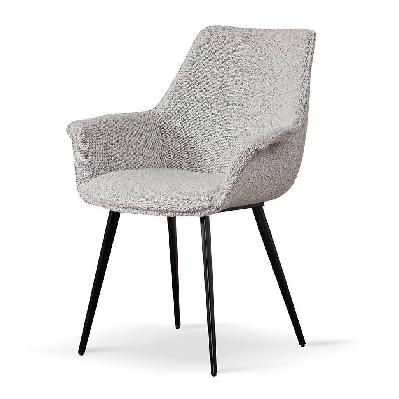 set of 2 - nola fabric dining chair - pepper boucle 