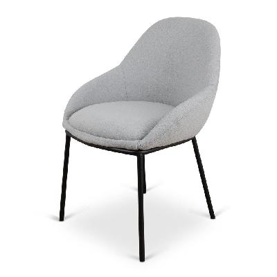 darris fabric dining chair - pale grey 