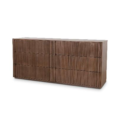 despina 6 drawer wooden chest - walnut 