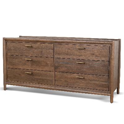 sophia 6 drawer wooden chest - walnut 
