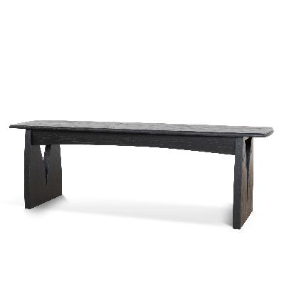 amano 1.4m elm dining bench - full black 