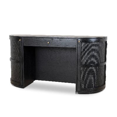 verso 1.55m rattan sideboard unit - full black 