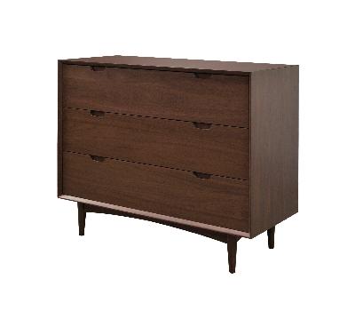 asta 3 drawer chest scandinavian design - walnut 