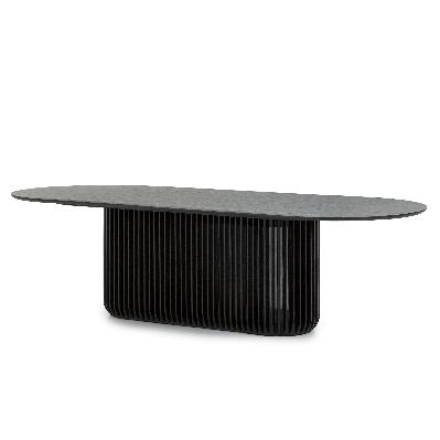 arvena 2.8m oval dining table - black stain