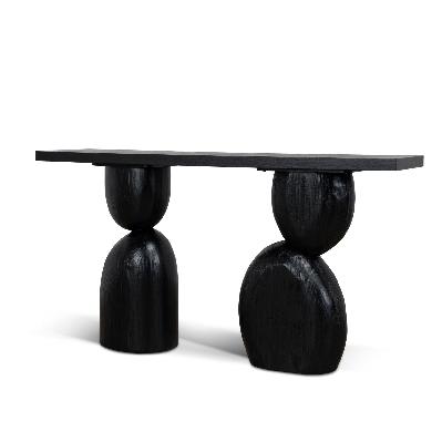 morani 1.6m elm console table - full black