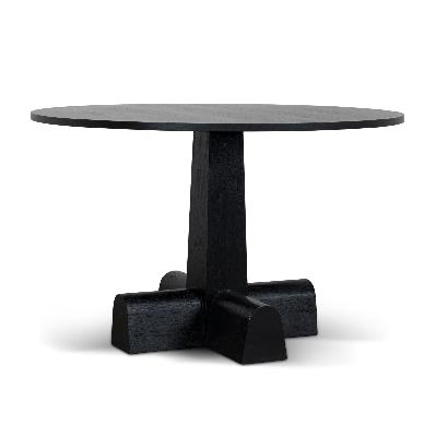 vistone 1.2m round dining table - full black
