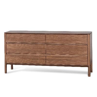norris 6 drawers wooden chest - walnut 