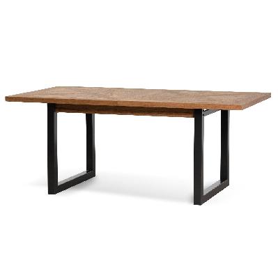 percy 6-8 seater extendable dining table - european knotty oak and peppercorn