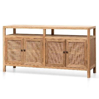 tapia 1.6m sideboard unit - natural with rattan doors 