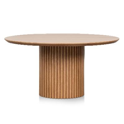marty 1.5m wooden round dining table - natural 