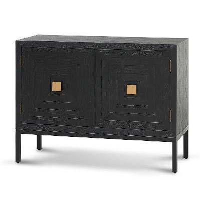 aiden 1.08m elm sideboard unit - full black 