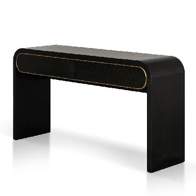boran 1.5m console table - textured espresso black