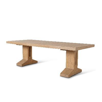 doran 2.44m elm dining table - natural 