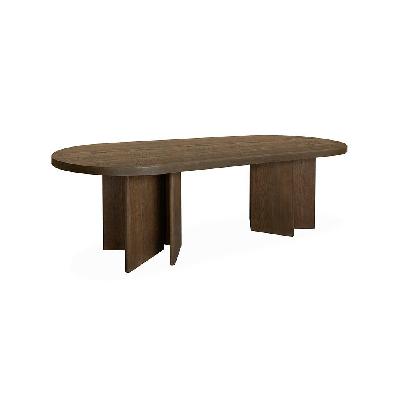 roshan 2.4m pill shape dining table - caramel oak 