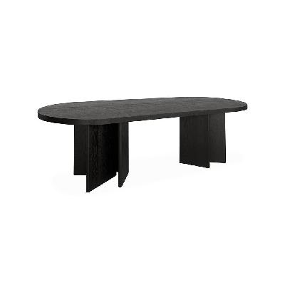 roshan 2.4m pill shape dining table - textured espresso black 