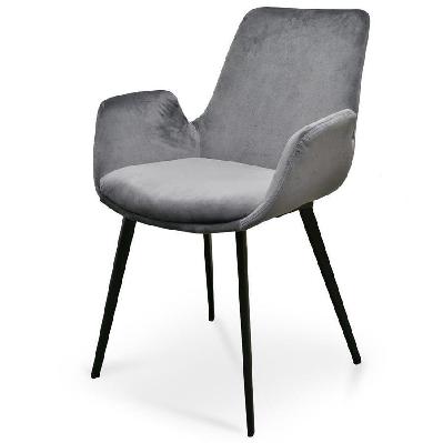 set of 2 alice dining chair - dark grey velvet 