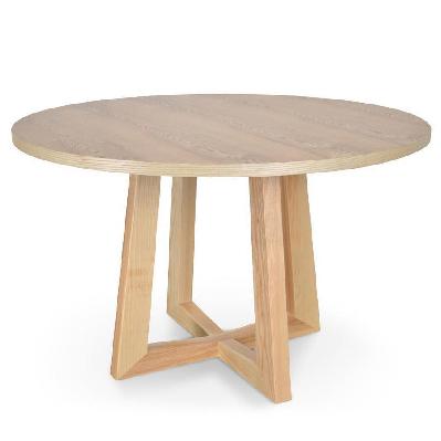 zodiac 1.2m round wooden dining table - natural 