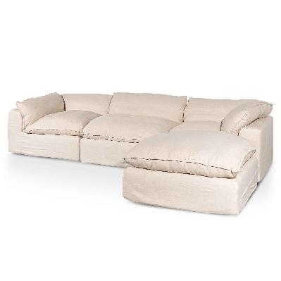 lucian fabric corner sofa - linen sand 