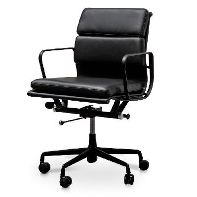 ashton low back office chair - full black - with arms 