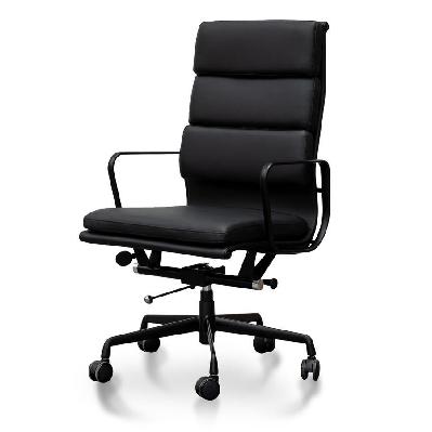ashton high back office chair - full black - with arms 