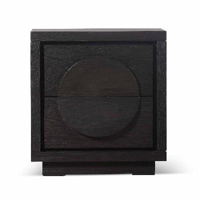 bonnie bedside table - textured espresso black 