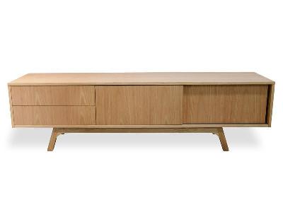 ella scandinavian 180cm tv entertainment unit - lowline - natural 