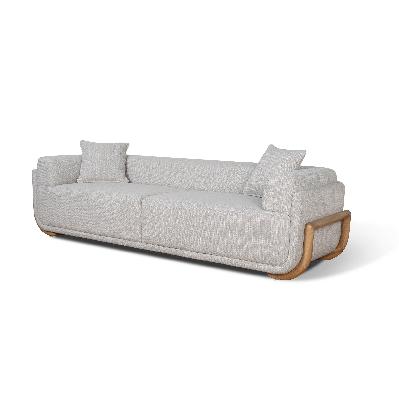 block 3 seater sofa - beige linen 