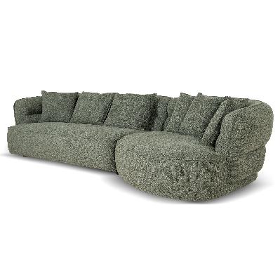 rowe right chaise sofa - coral dark green